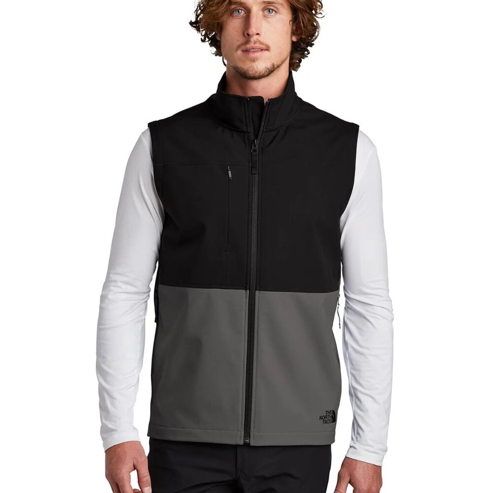 The North Face Men's Black Gray Castle‎ Rock Soft Shell Basic Vest Size L